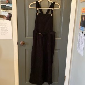 Black corduroy jumpsuit overalls